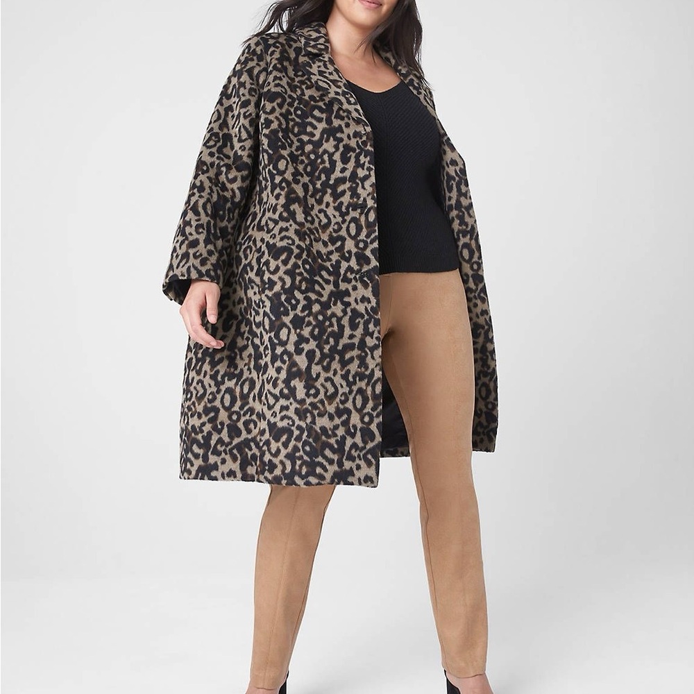 Leopard Print Coat SZ 16 Lane Bryant